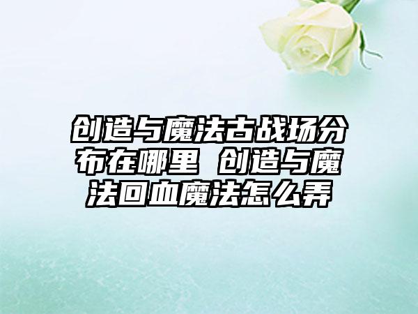 创造与魔法古战场分布在哪里 创造与魔法回血魔法怎么弄