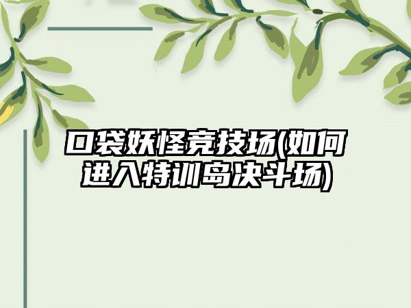 口袋妖怪竞技场(如何进入特训岛决斗场)