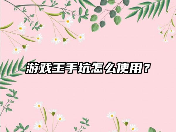 游戏王手坑怎么使用？