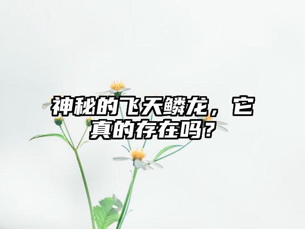 神秘的飞天鳞龙，它真的存在吗？