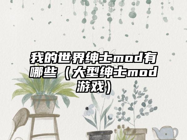 我的世界绅士mod有哪些（大型绅士mod游戏）