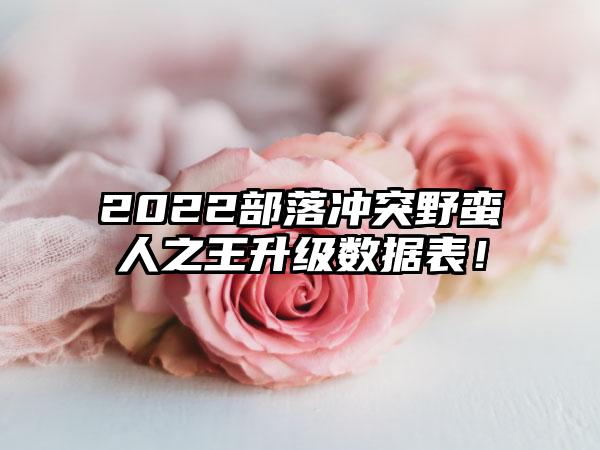 2022部落冲突野蛮人之王升级数据表！