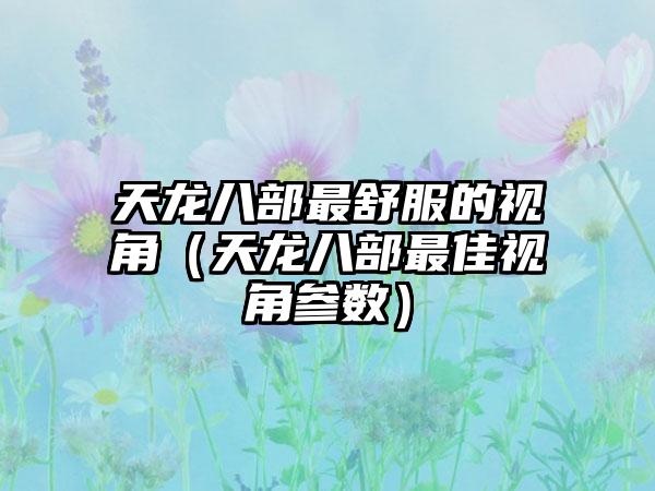 天龙八部最舒服的视角（天龙八部最佳视角参数）