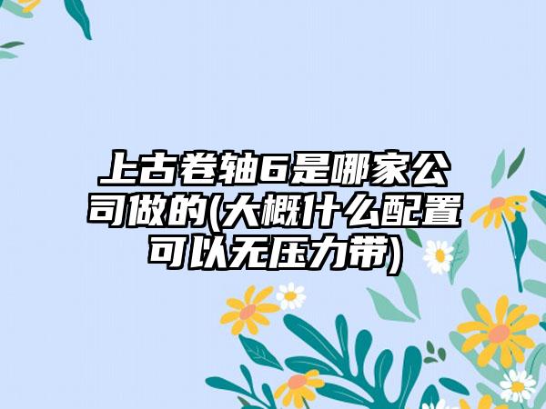 上古卷轴6是哪家公司做的(大概什么配置可以无压力带)