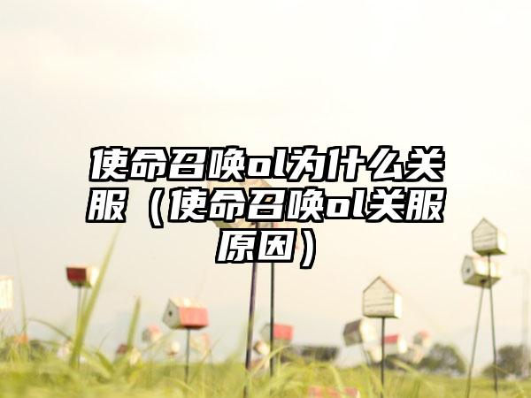使命召唤ol为什么关服（使命召唤ol关服原因）