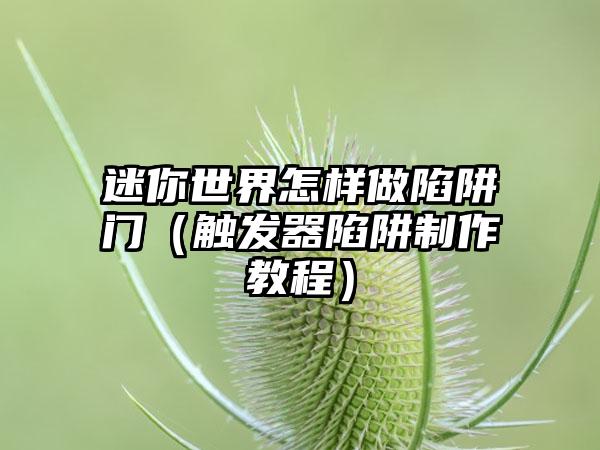迷你世界怎样做陷阱门（触发器陷阱制作教程）