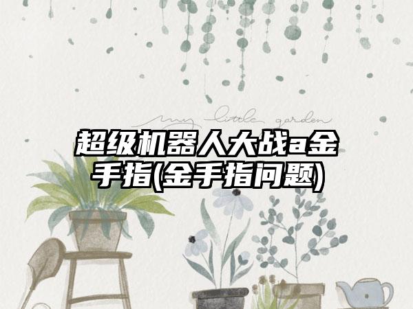 超级机器人大战a金手指(金手指问题)