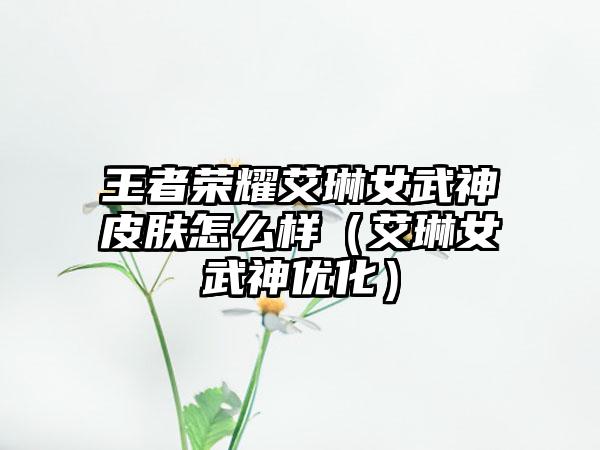 王者荣耀艾琳女武神皮肤怎么样（艾琳女武神优化）