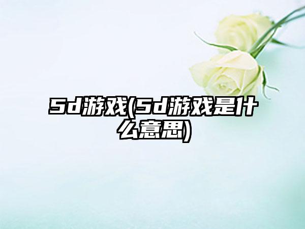 5d游戏(5d游戏是什么意思)