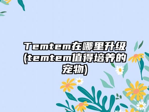 Temtem在哪里升级(temtem值得培养的宠物)
