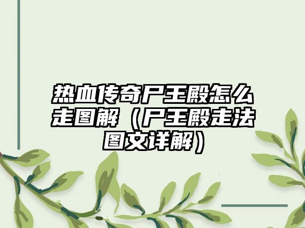 热血传奇尸王殿怎么走图解（尸王殿走法图文详解）