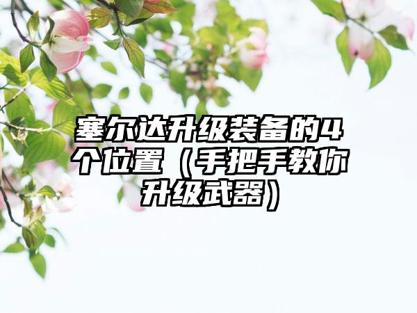 塞尔达升级装备的4个位置（手把手教你升级武器）