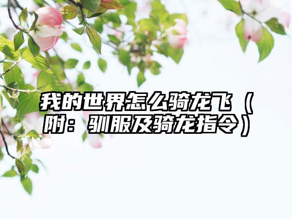 我的世界怎么骑龙飞（附：驯服及骑龙指令）