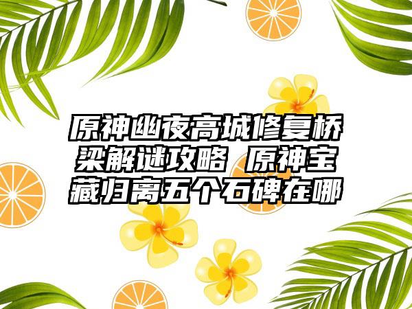 原神幽夜高城修复桥梁解谜攻略 原神宝藏归离五个石碑在哪