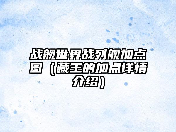 战舰世界战列舰加点图（藏王的加点详情介绍）