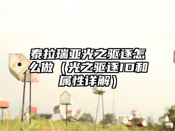 泰拉瑞亚光之驱逐怎么做（光之驱逐ID和属性详解）