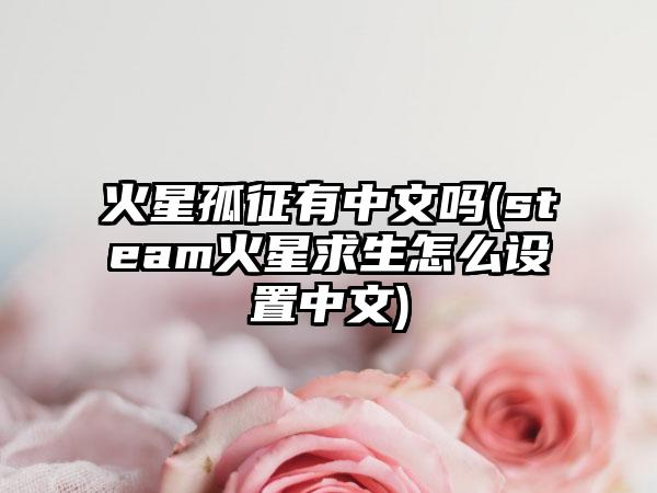 火星孤征有中文吗(steam火星求生怎么设置中文)