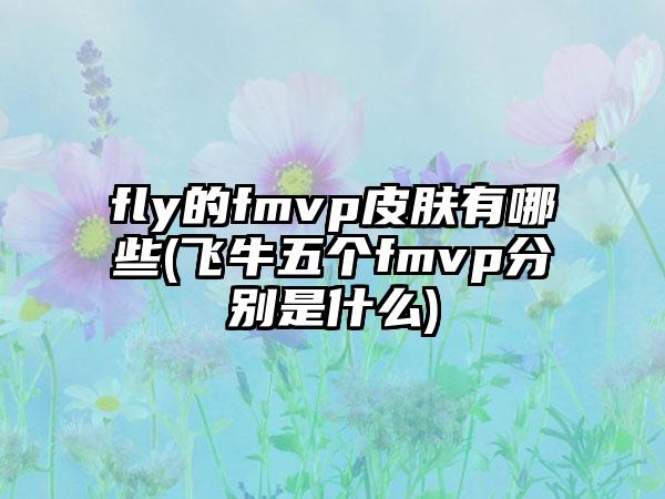 fly的fmvp皮肤有哪些(飞牛五个fmvp分别是什么)