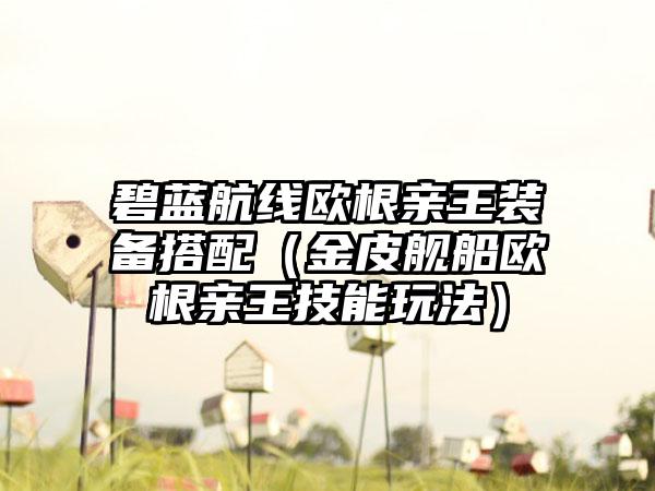 碧蓝航线欧根亲王装备搭配（金皮舰船欧根亲王技能玩法）