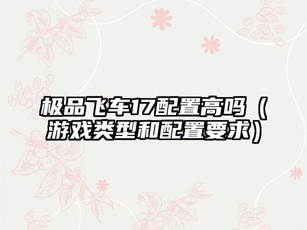 极品飞车17配置高吗（游戏类型和配置要求）