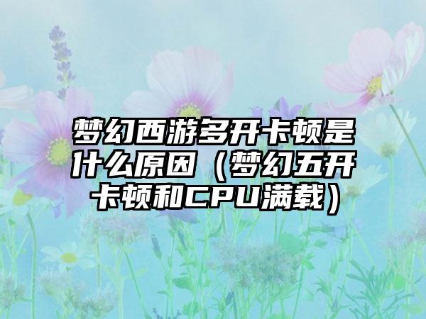 梦幻西游多开卡顿是什么原因（梦幻五开卡顿和CPU满载）