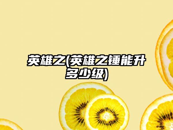 英雄之(英雄之锤能升多少级)