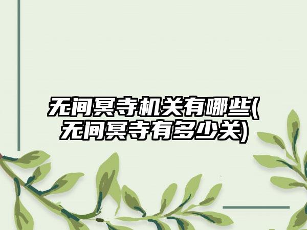 无间冥寺机关有哪些(无间冥寺有多少关)