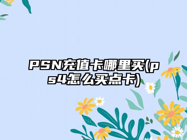 PSN充值卡哪里买(ps4怎么买点卡)