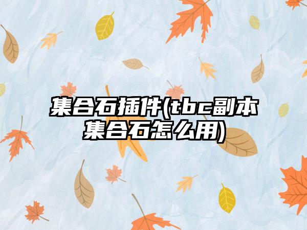 集合石插件(tbc副本集合石怎么用)