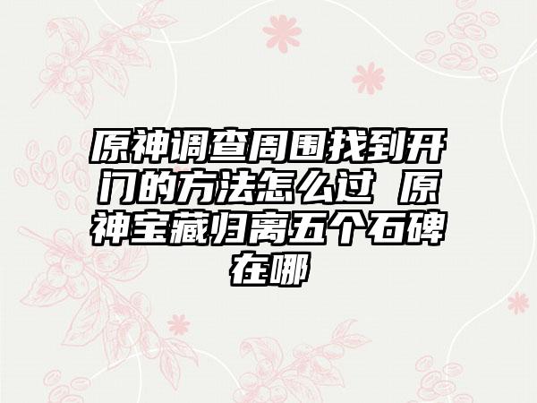 原神调查周围找到开门的方法怎么过 原神宝藏归离五个石碑在哪