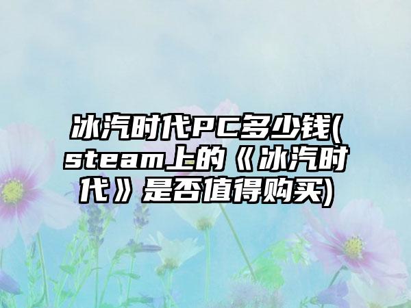 冰汽时代PC多少钱(steam上的《冰汽时代》是否值得购买)