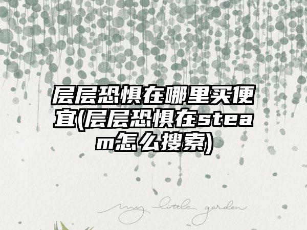 层层恐惧在哪里买便宜(层层恐惧在steam怎么搜索)