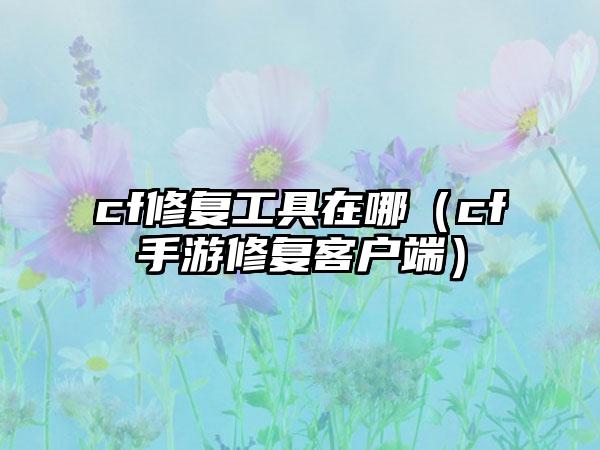 cf修复工具在哪（cf手游修复客户端）