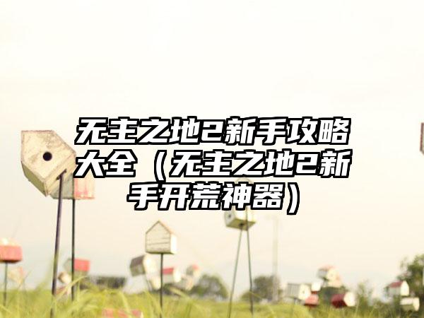 无主之地2新手攻略大全（无主之地2新手开荒神器）