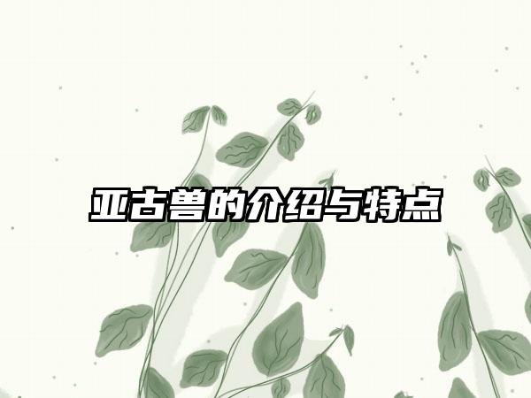 亚古兽的介绍与特点