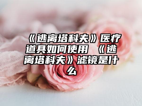 《逃离塔科夫》医疗道具如何使用 《逃离塔科夫》滤镜是什么