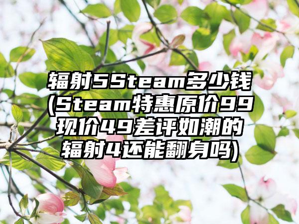 辐射5Steam多少钱(Steam特惠原价99现价49差评如潮的辐射4还能翻身吗)