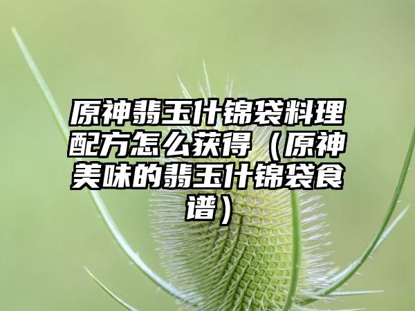 原神翡玉什锦袋料理配方怎么获得（原神美味的翡玉什锦袋食谱）