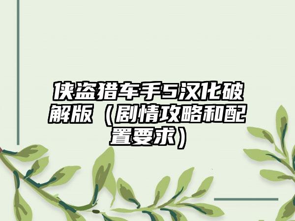 侠盗猎车手5汉化破解版（剧情攻略和配置要求）