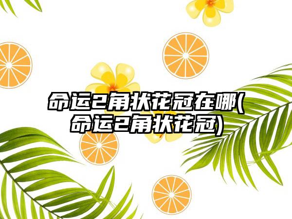 命运2角状花冠在哪(命运2角状花冠)