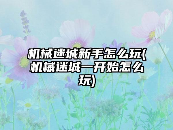 机械迷城新手怎么玩(机械迷城一开始怎么玩)