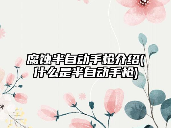 腐蚀半自动手枪介绍(什么是半自动手枪)