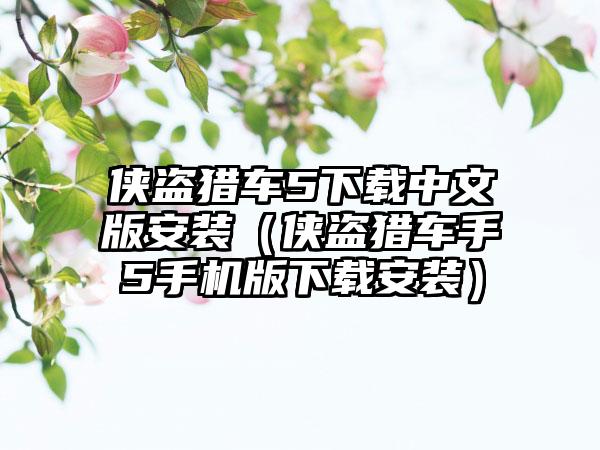 侠盗猎车5中文版安装（侠盗猎车手5手机版安装）