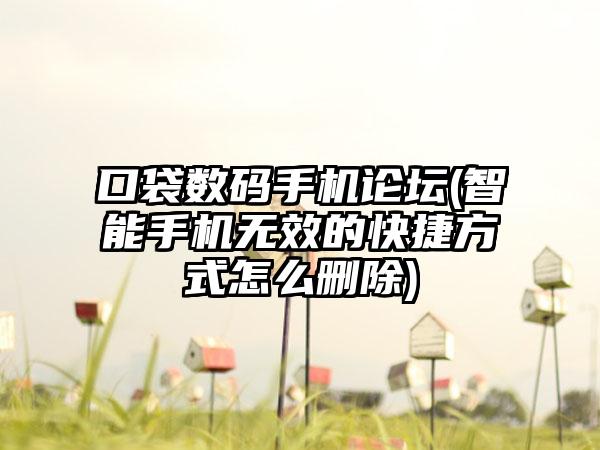 口袋数码手机论坛(智能手机无效的快捷方式怎么删除)