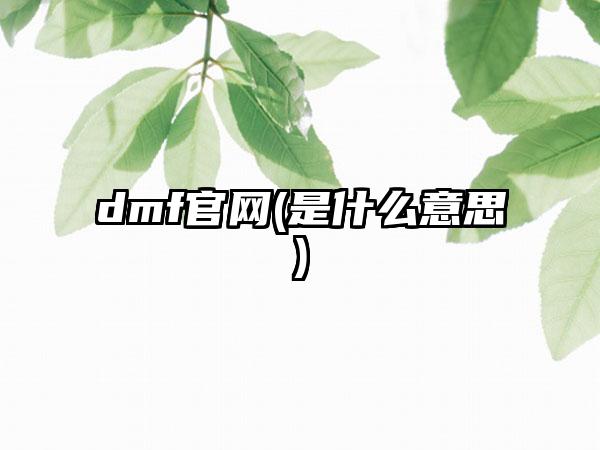 dmf(是什么意思)