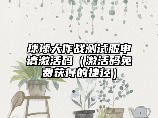 球球大作战测试服申请激活码（激活码免费获得的捷径）