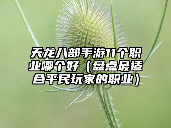 天龙八部手游11个职业哪个好（盘点最适合平民玩家的职业）