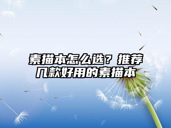 素描本怎么选？推荐几款好用的素描本