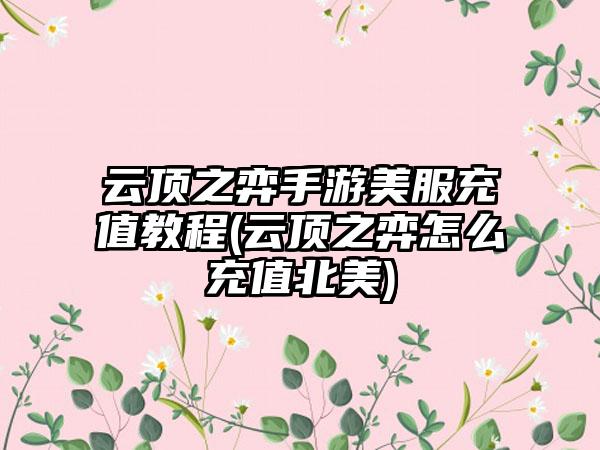 云顶之弈手游美服充值教程(云顶之弈怎么充值北美)