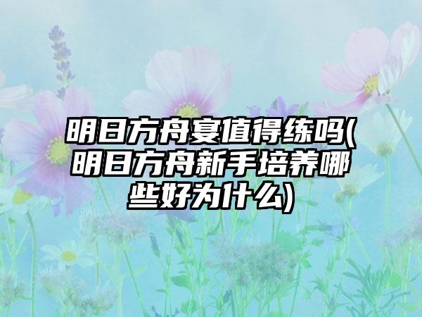 明日方舟宴值得练吗(明日方舟新手培养哪些好为什么)